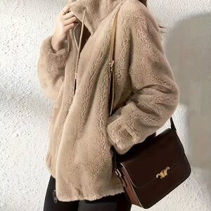 Women's Tan Faux Fur Jacket